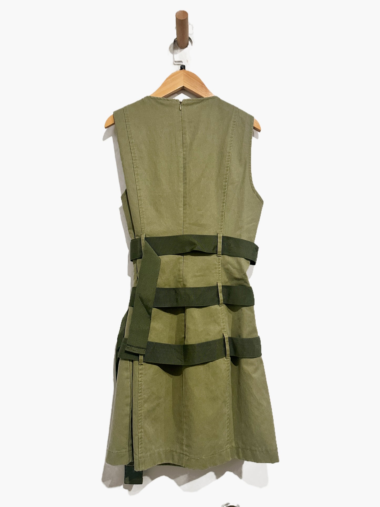 Zara Green Belted Waxed Mini Dress - Large