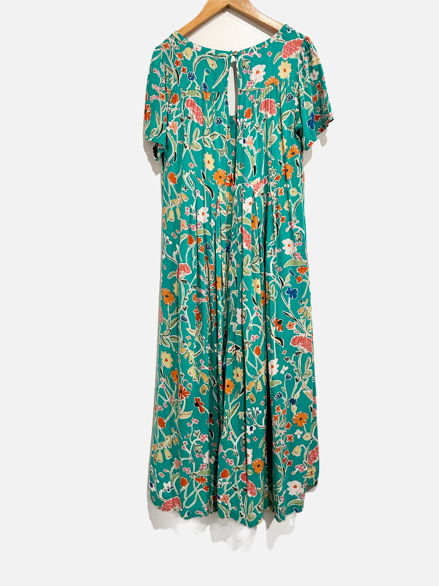 Anthropologie Floreat Green Floral Jumpsuit - XS