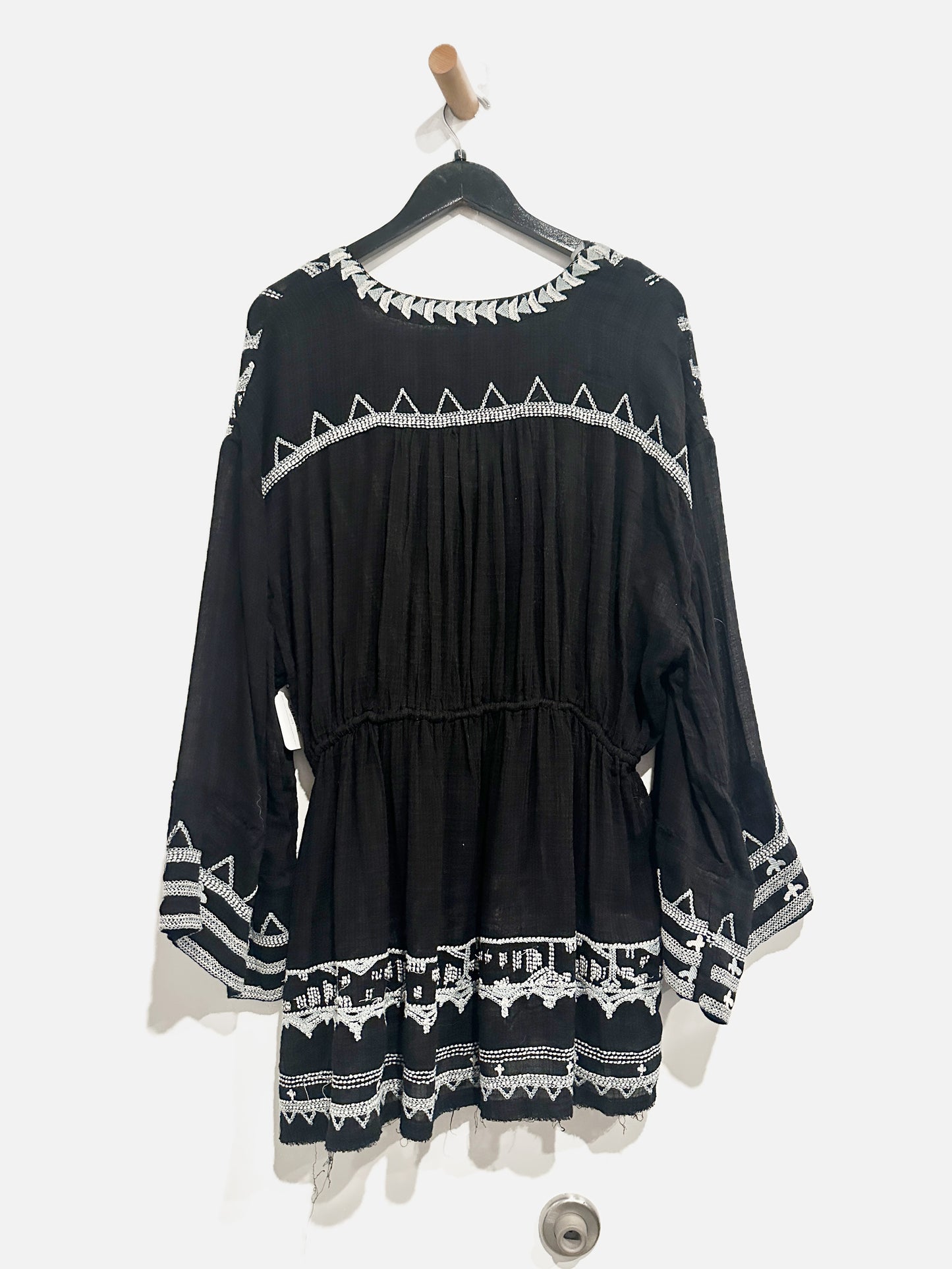 Free People Saffron Embroidered Tunic in Black - Large
