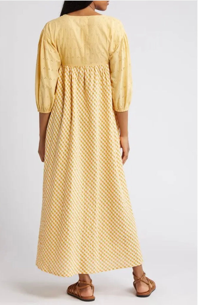 Asos Yellow Gingham Maxi Dress - 6