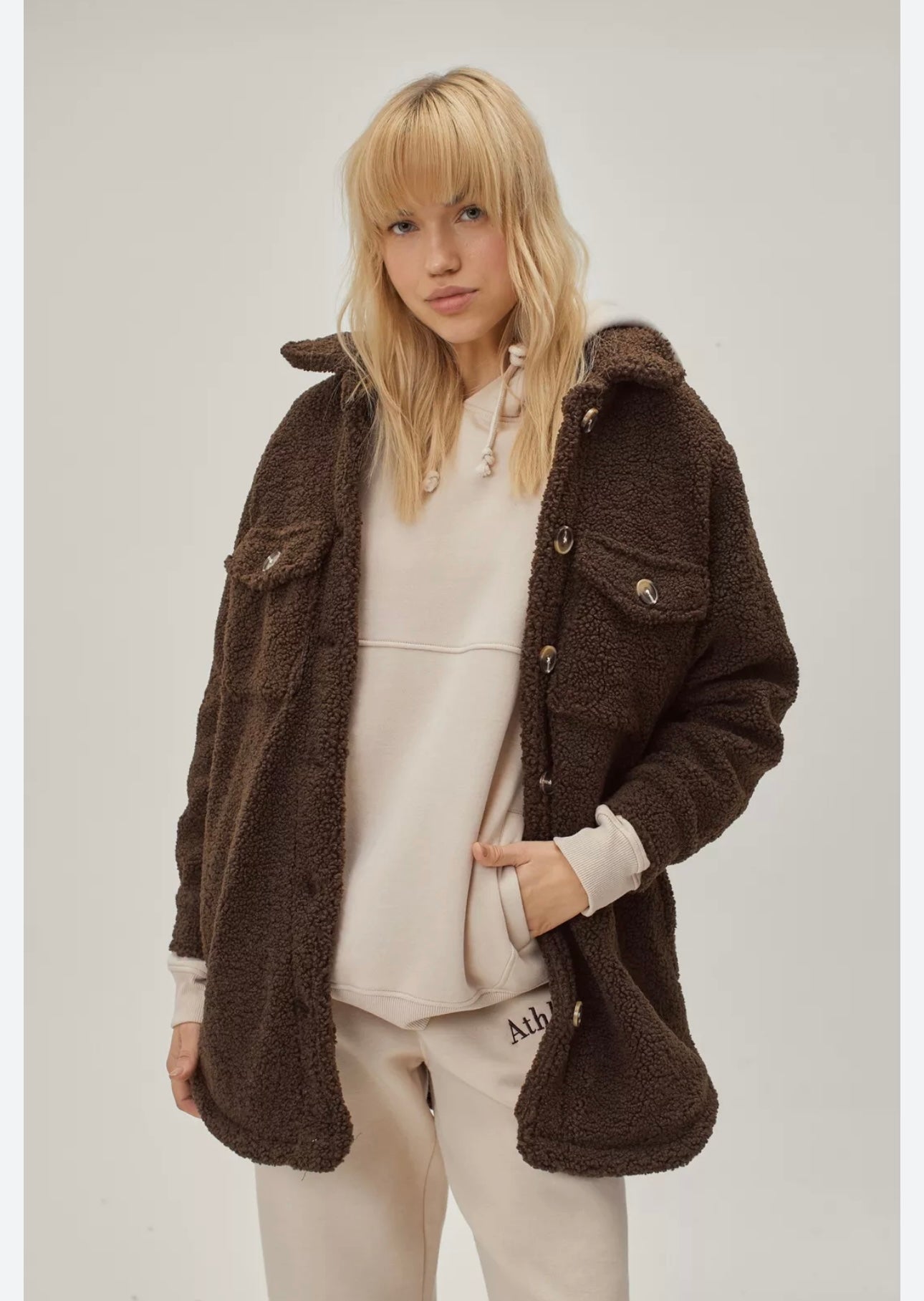 Koolaburra By Ugg Brown Shearling Button Front Jacket - Small