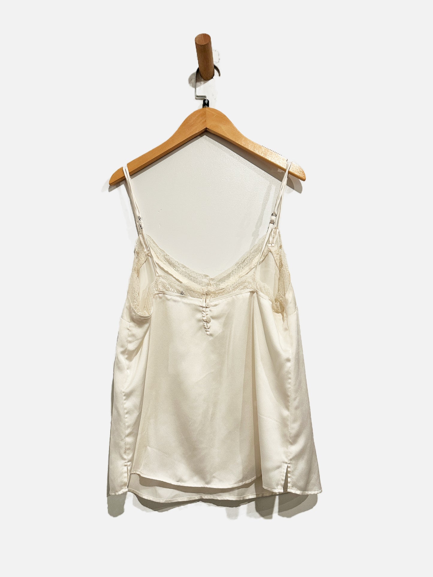 Abercrombie & Fitch Cream Lace Trim Cami - Medium
