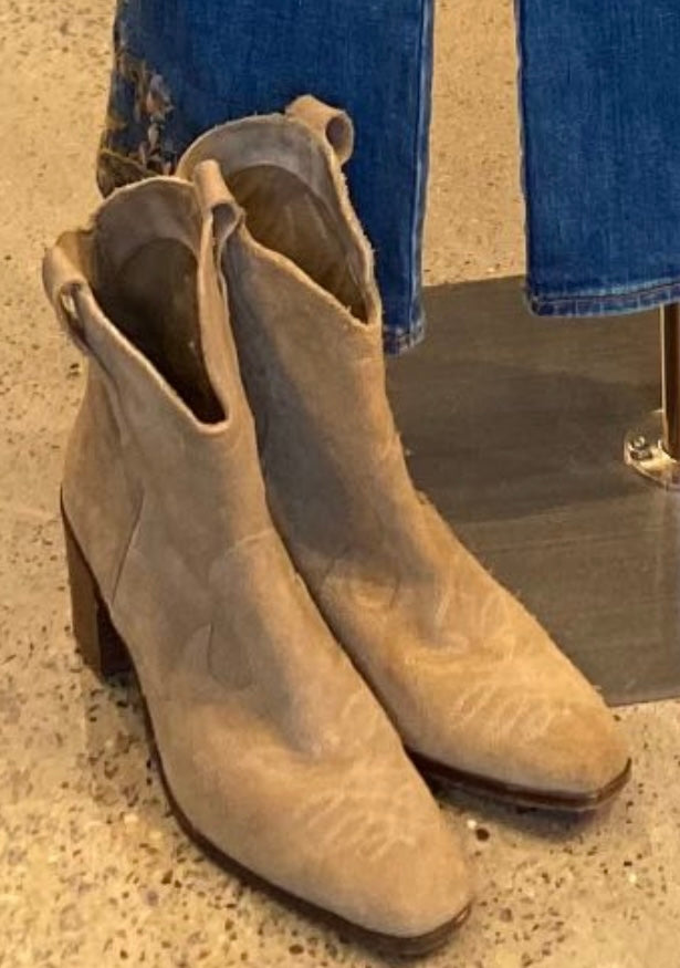Zara Tan Suede Booties - 38