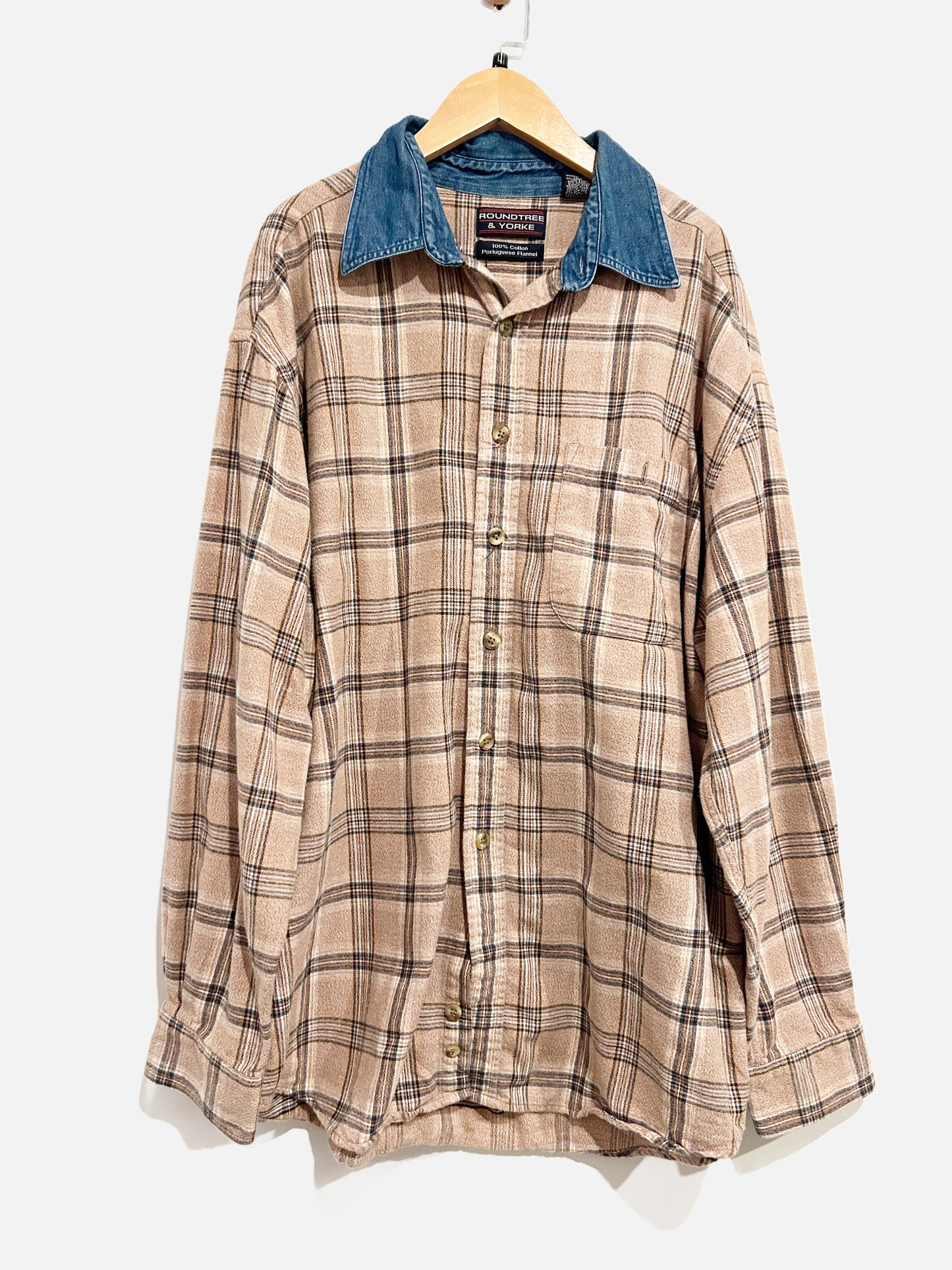 Round Tree & Yorke Brown Plaid Flannel - Large