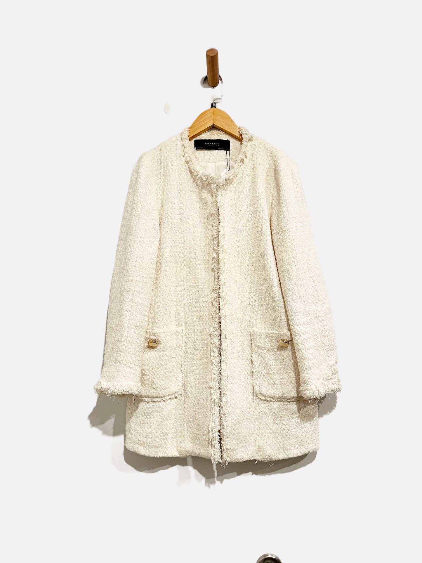 Zara Cream Boucle Blazer - Medium
