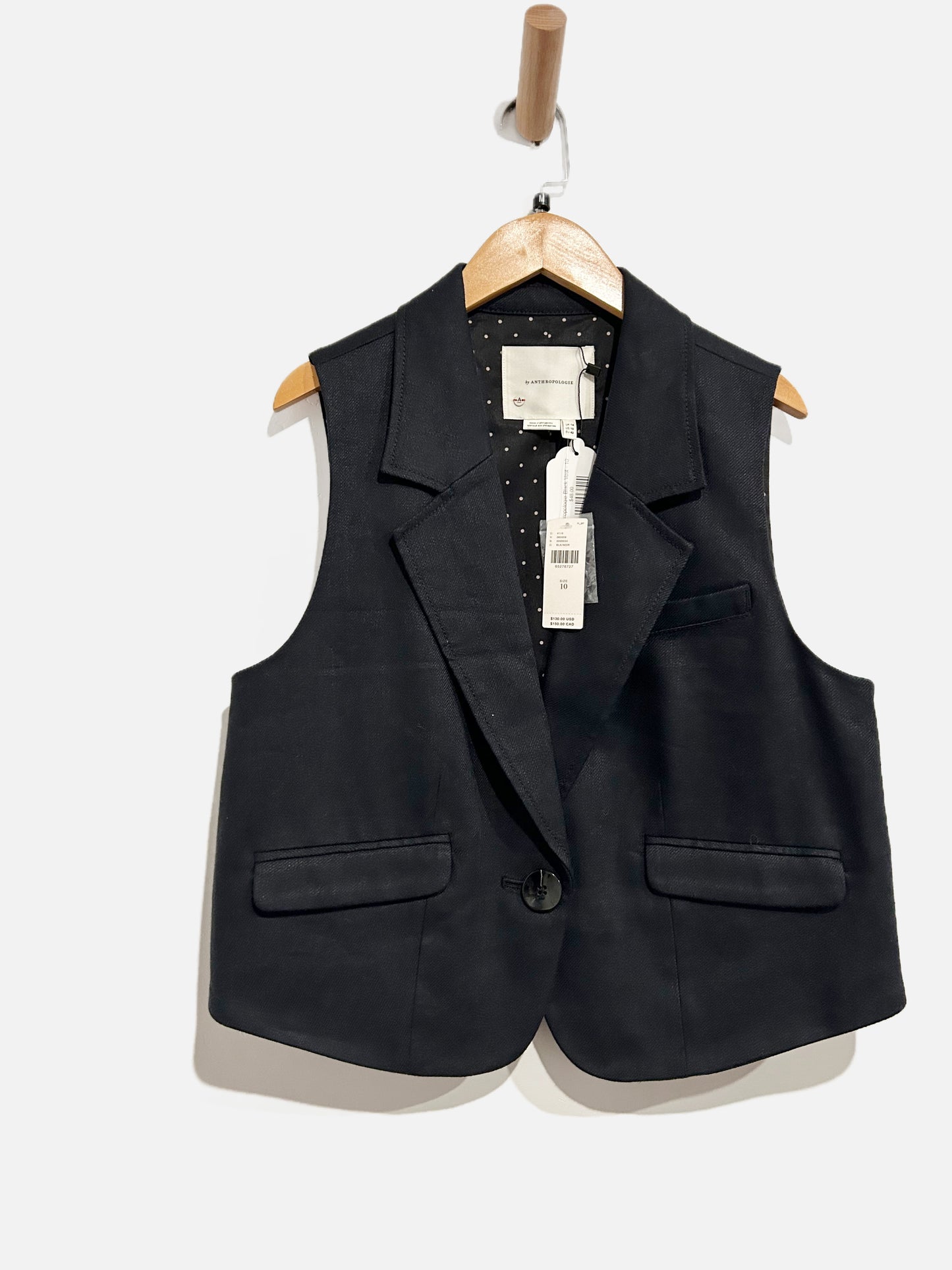 Anthropologie NWT Black Vest - 10