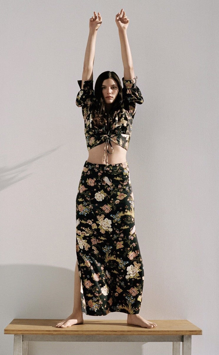 Zara Black Floral Blouse - Medium