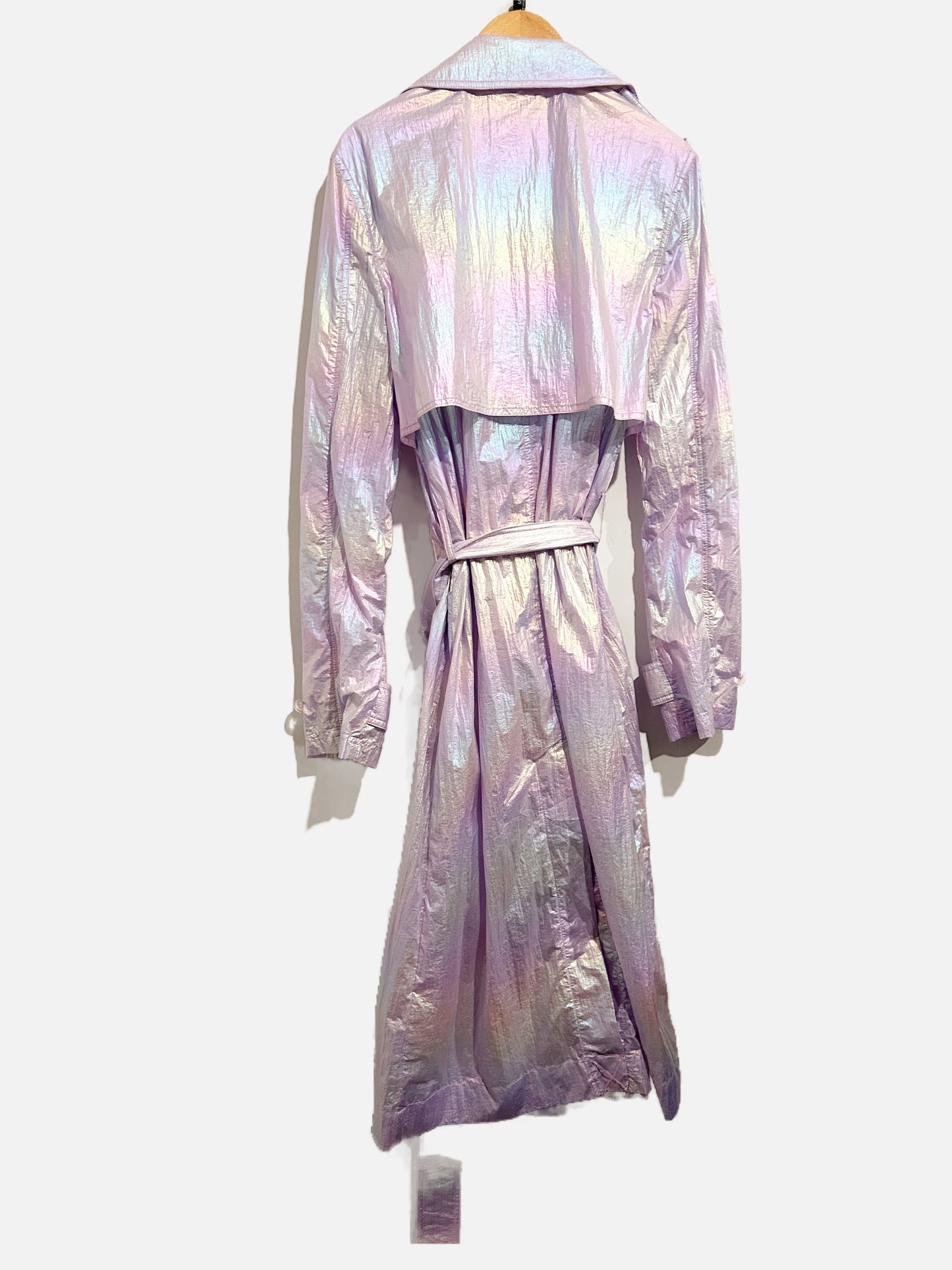 $$ Avec Les Filles Purple Iridescent Trench Coat - Small