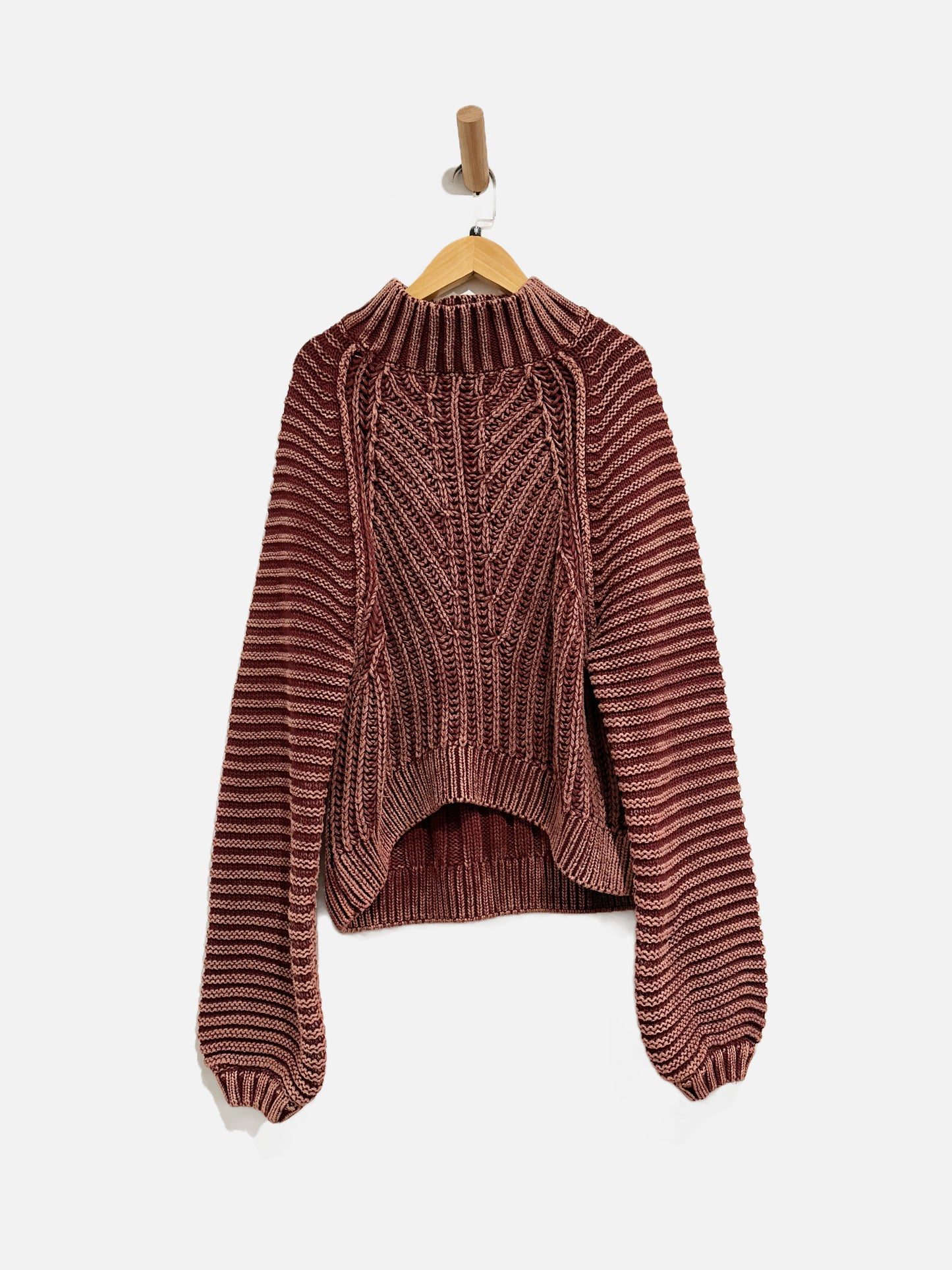Free People Sweetheart Chunky Cable Knit Sweater - Medium