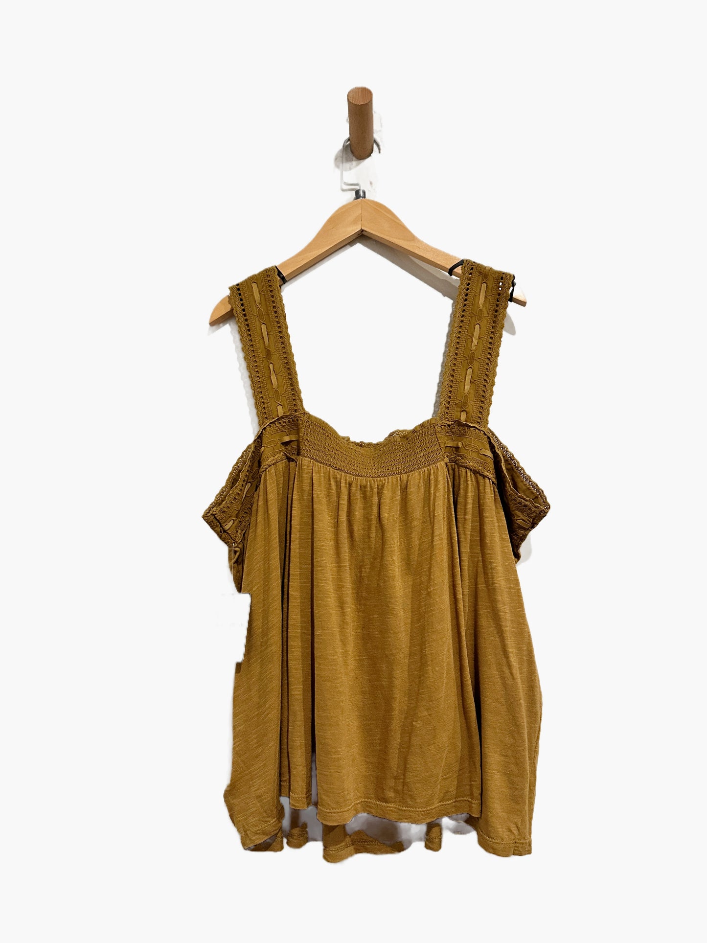 NWT Lucky Brand Square Neck Lace Tank in Tapenade - XL