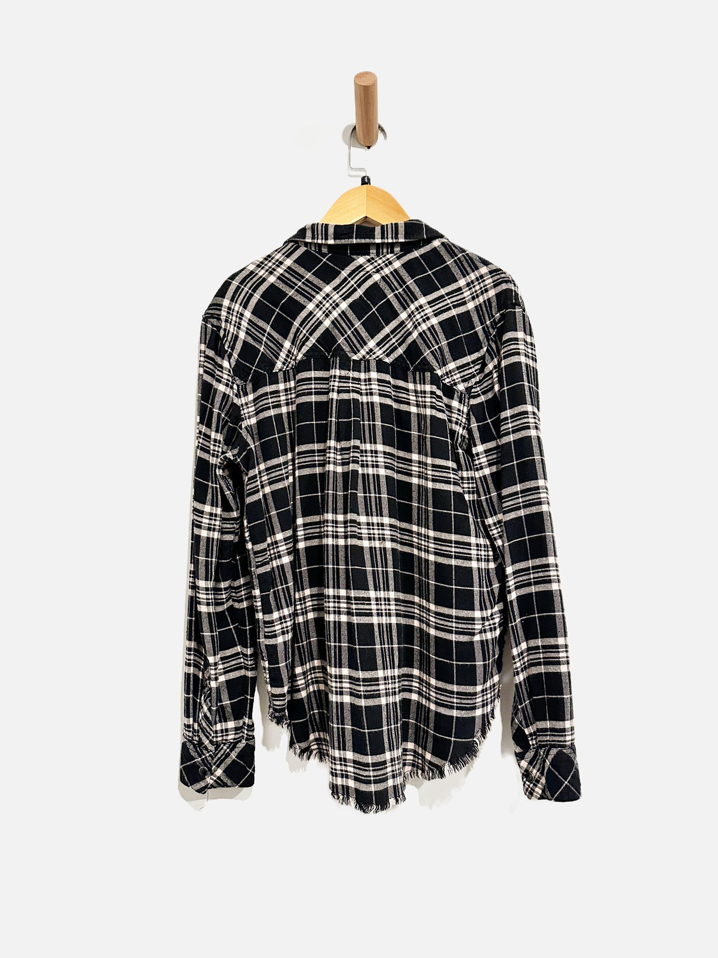 Rails Black & Pink Plaid Flannel - Small