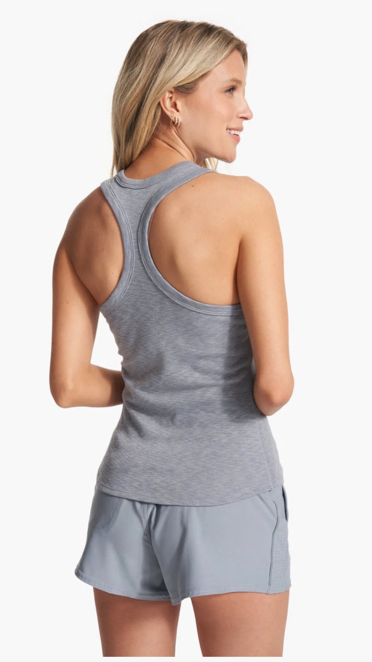Vuori Sunrise Grey Racerback Tank - Small