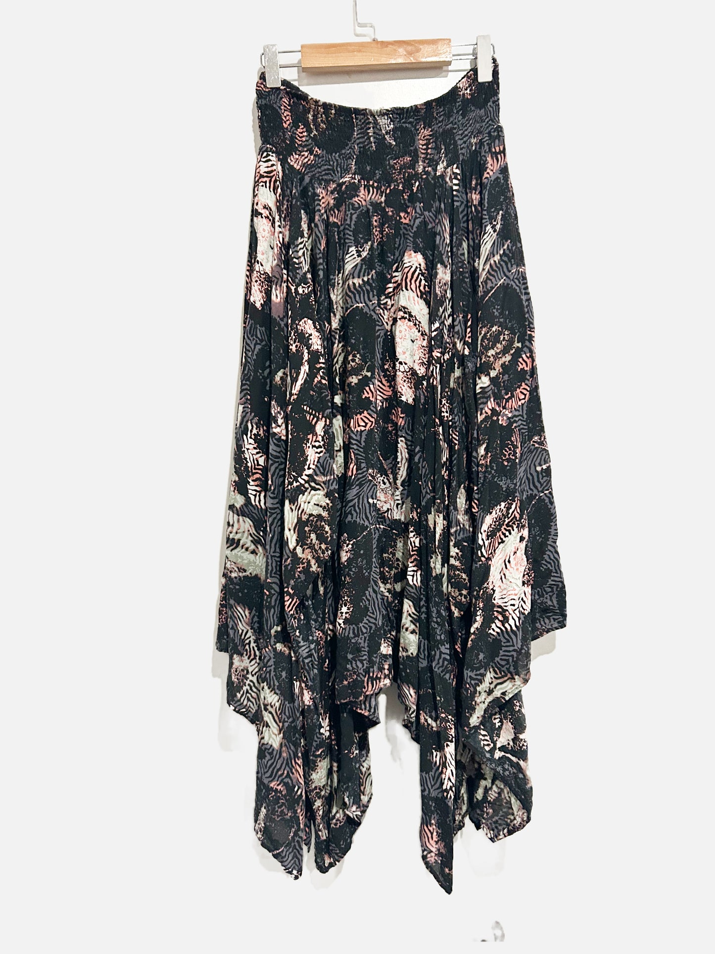 Free People Fly Away Black Floral Print Skirt - Small
