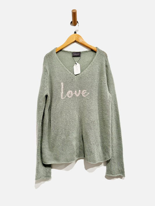 Wooden Ships Gray “Love” Sweater - S/M