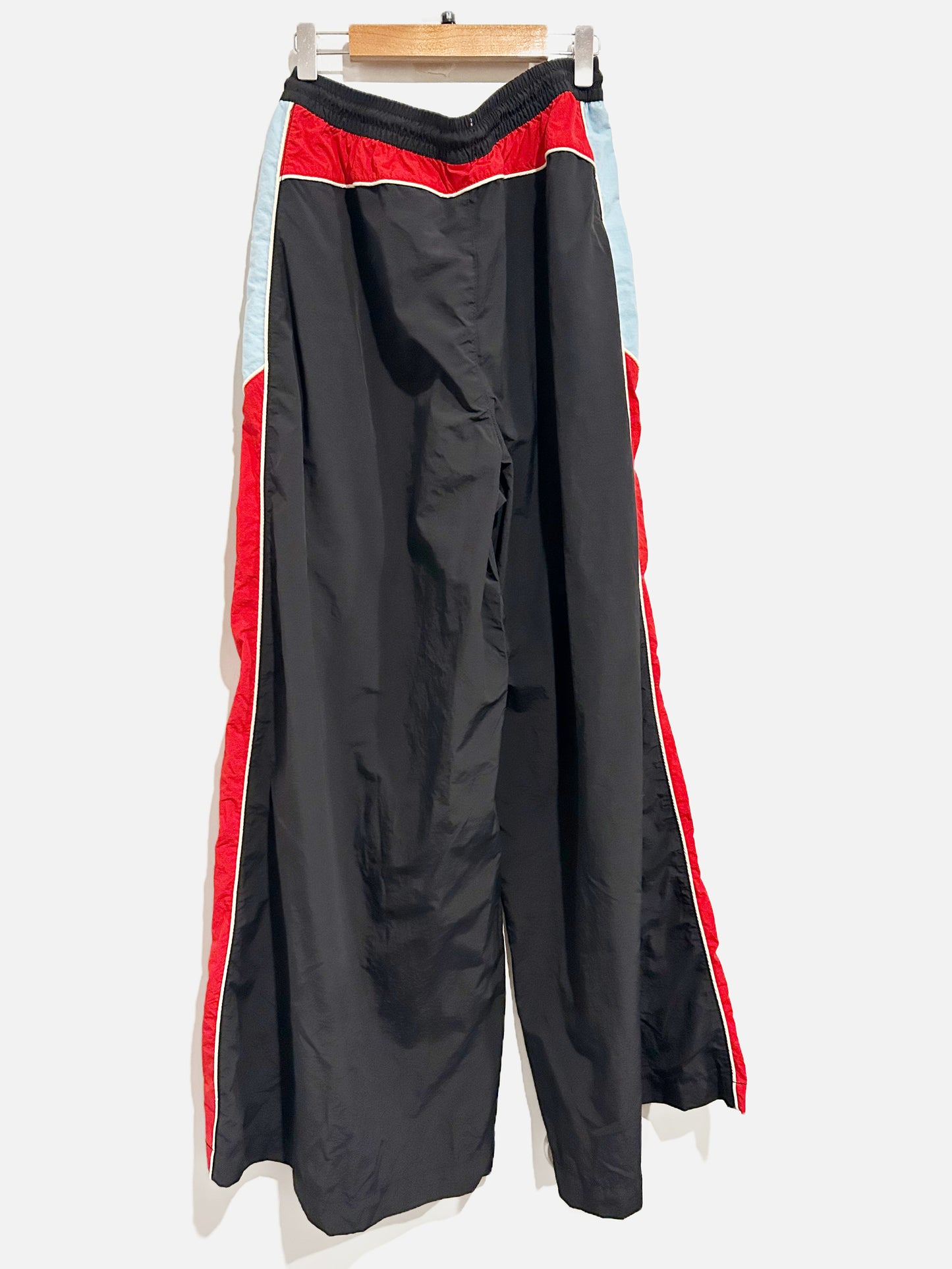 BDG Black/Red/Blue Colorblock Wide Leg Windbreaker Pants - Medium