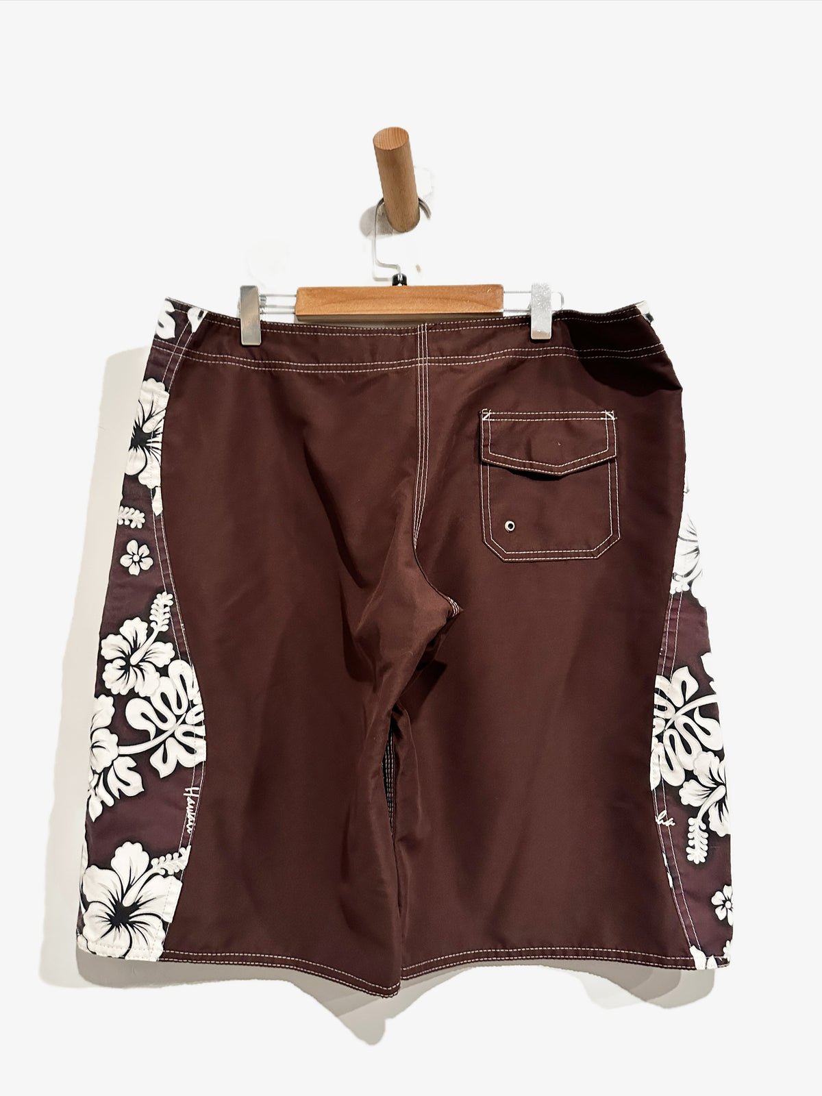Vintage MV Fashion Chocolate Brown Hawaiian Shorts - 9