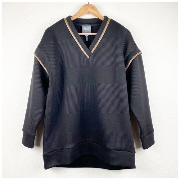 Lysse Quilted Convertible Sweatshirt In Black Size Small