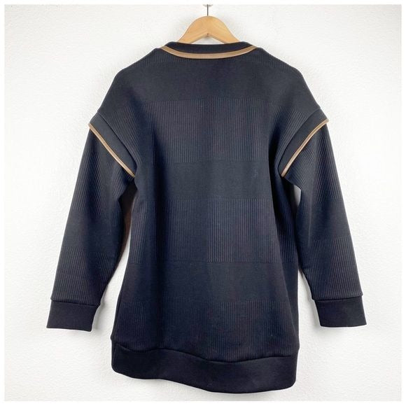 Lysse Quilted Convertible Sweatshirt In Black Size Small