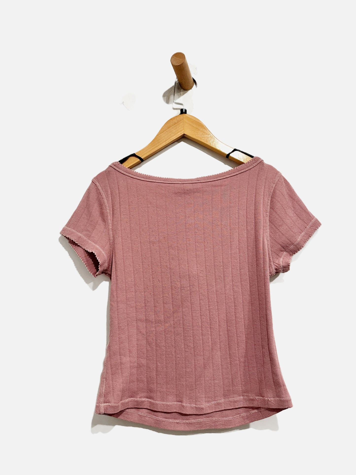 Free People Pink Pointelle Tee - Small
