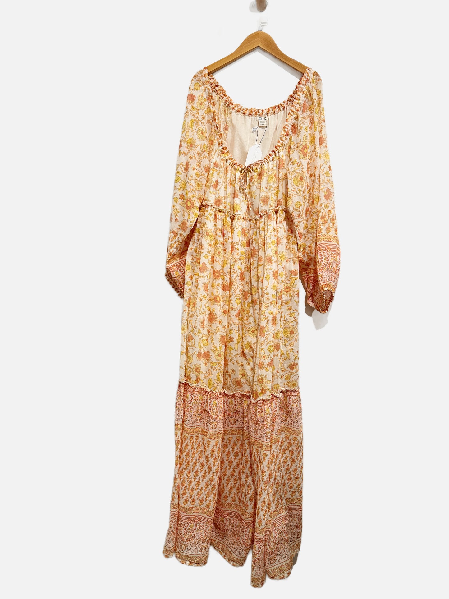Billabong Orange Floral Maxi Dress - Medium