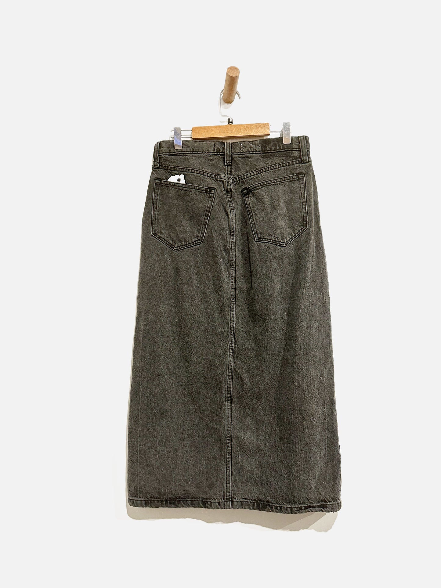 Abercrombie & Fitch Black Denim Midi Skirt - 26