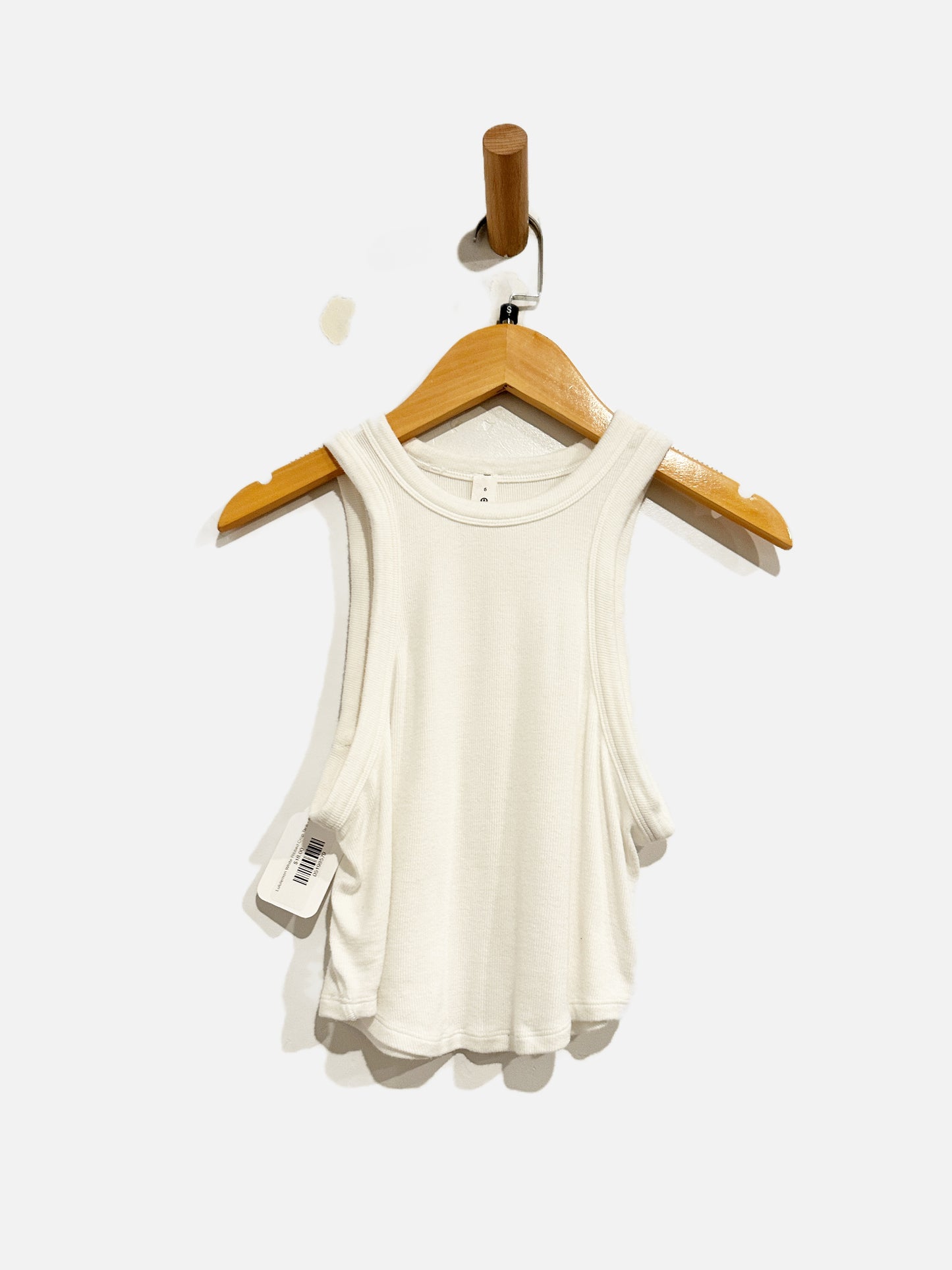 Lululemon Hold Tight White Ribbed Crop Tank - 6