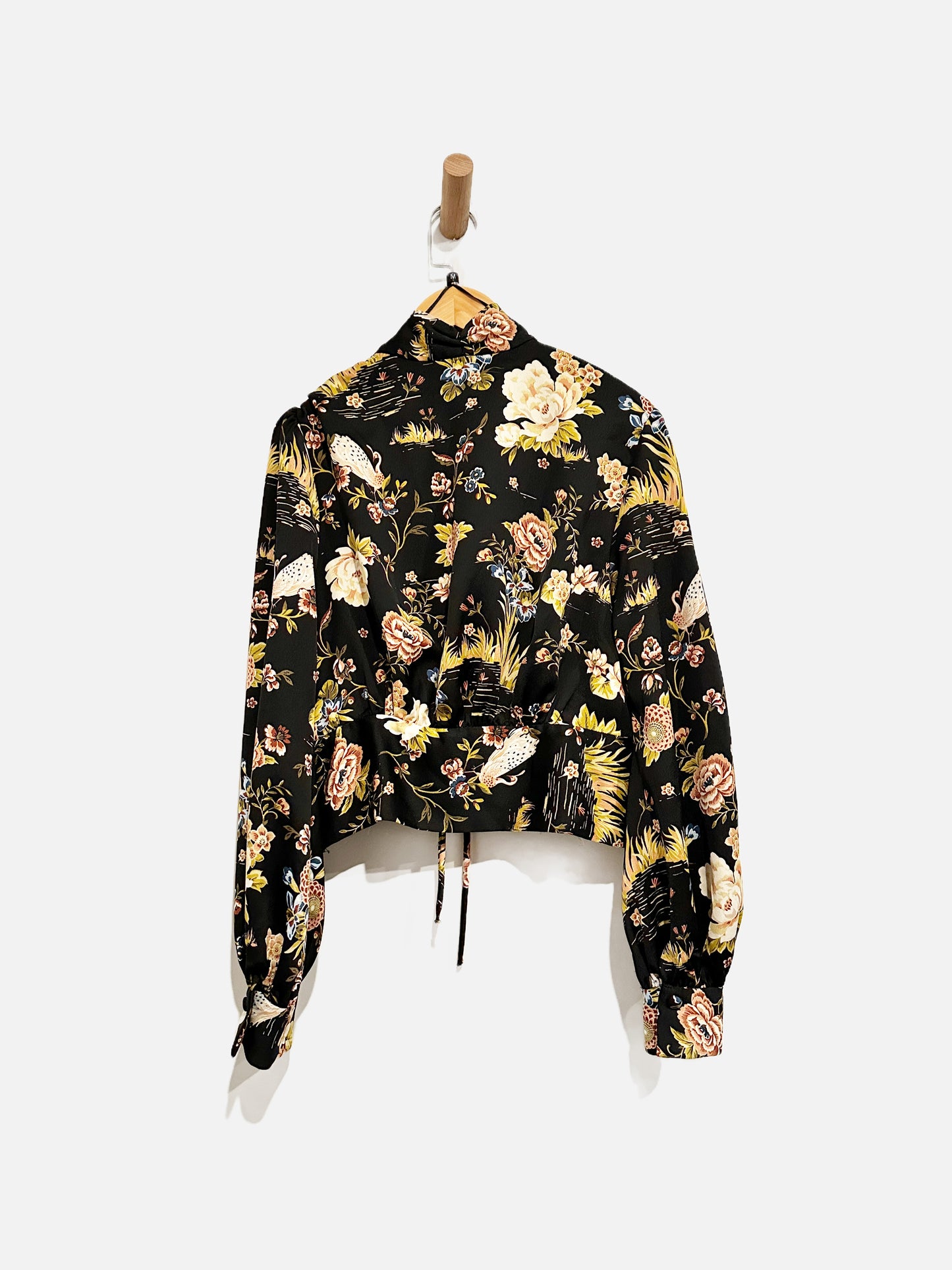Zara Black Floral Blouse - Medium