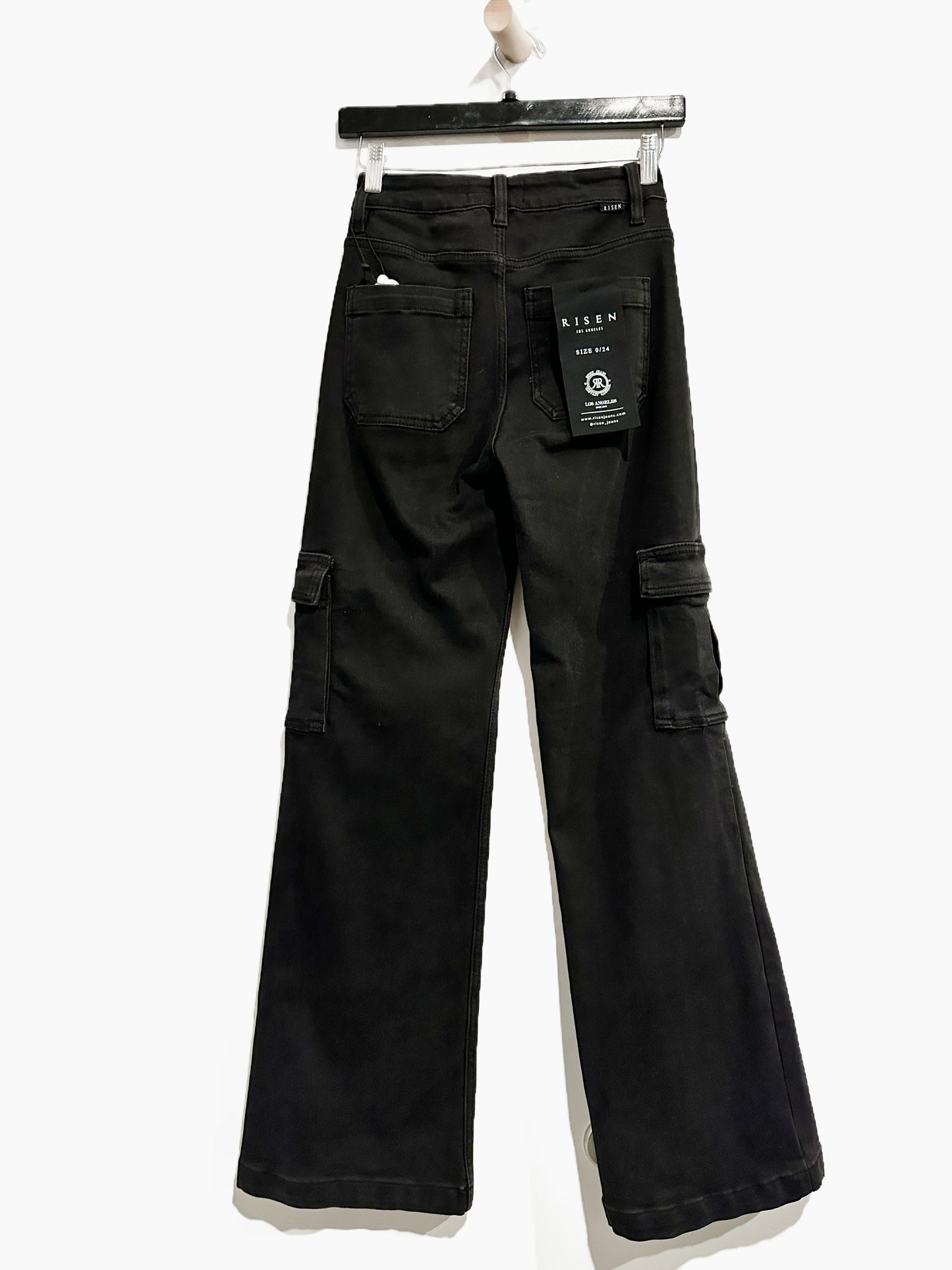 Risen High Rise Wide Leg Cargo Jeans - 0/24
