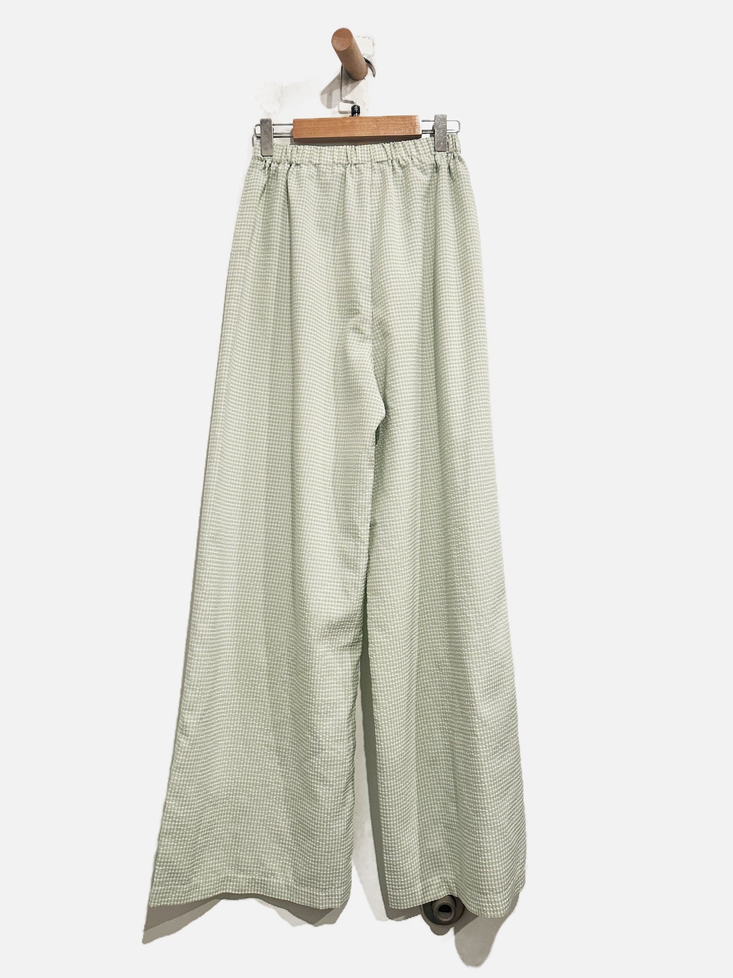 Princess Polly Green Gingham Wide Leg Pants - 4