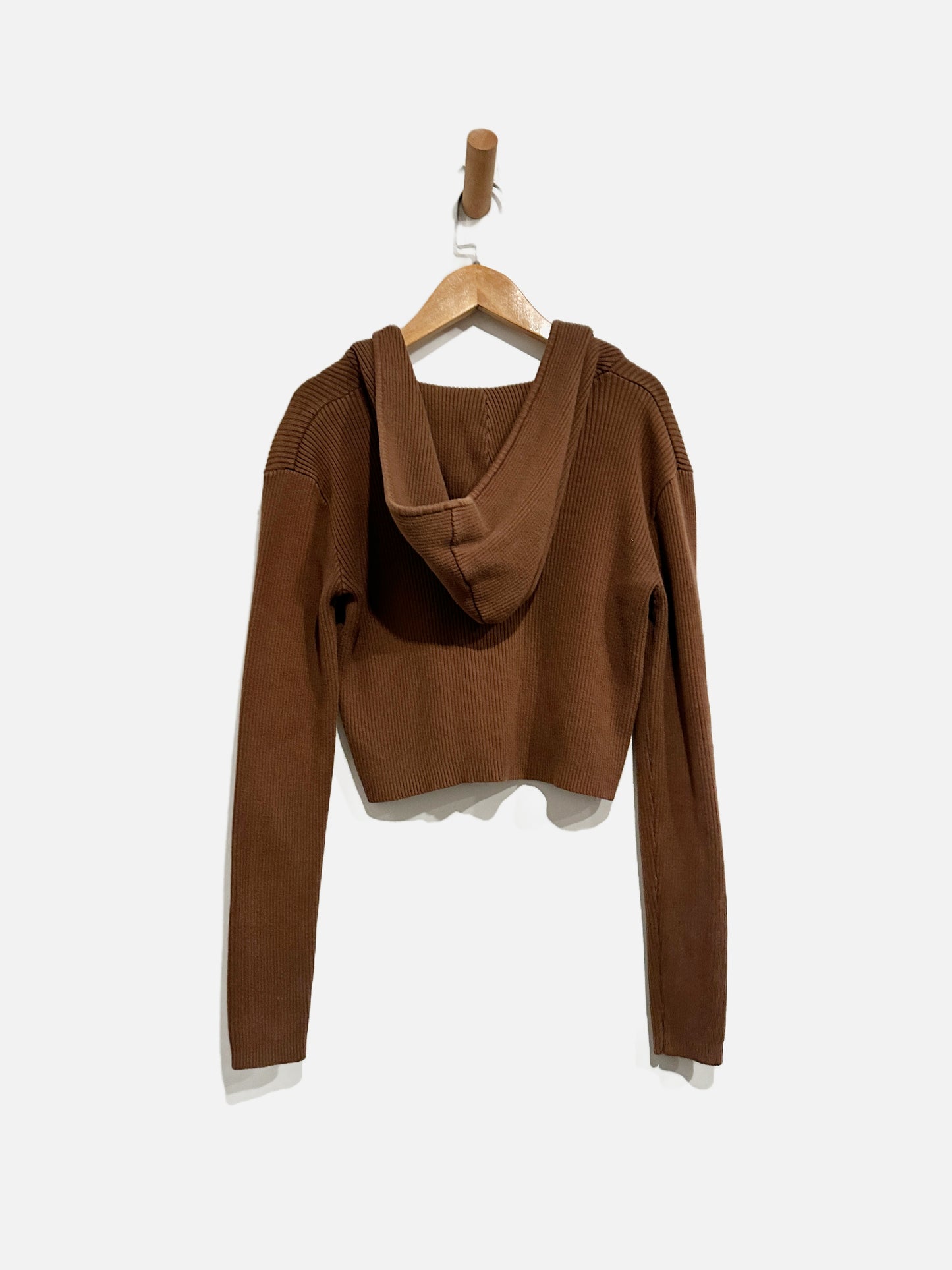 Brandy Melville Brown Ribbed Hoodie