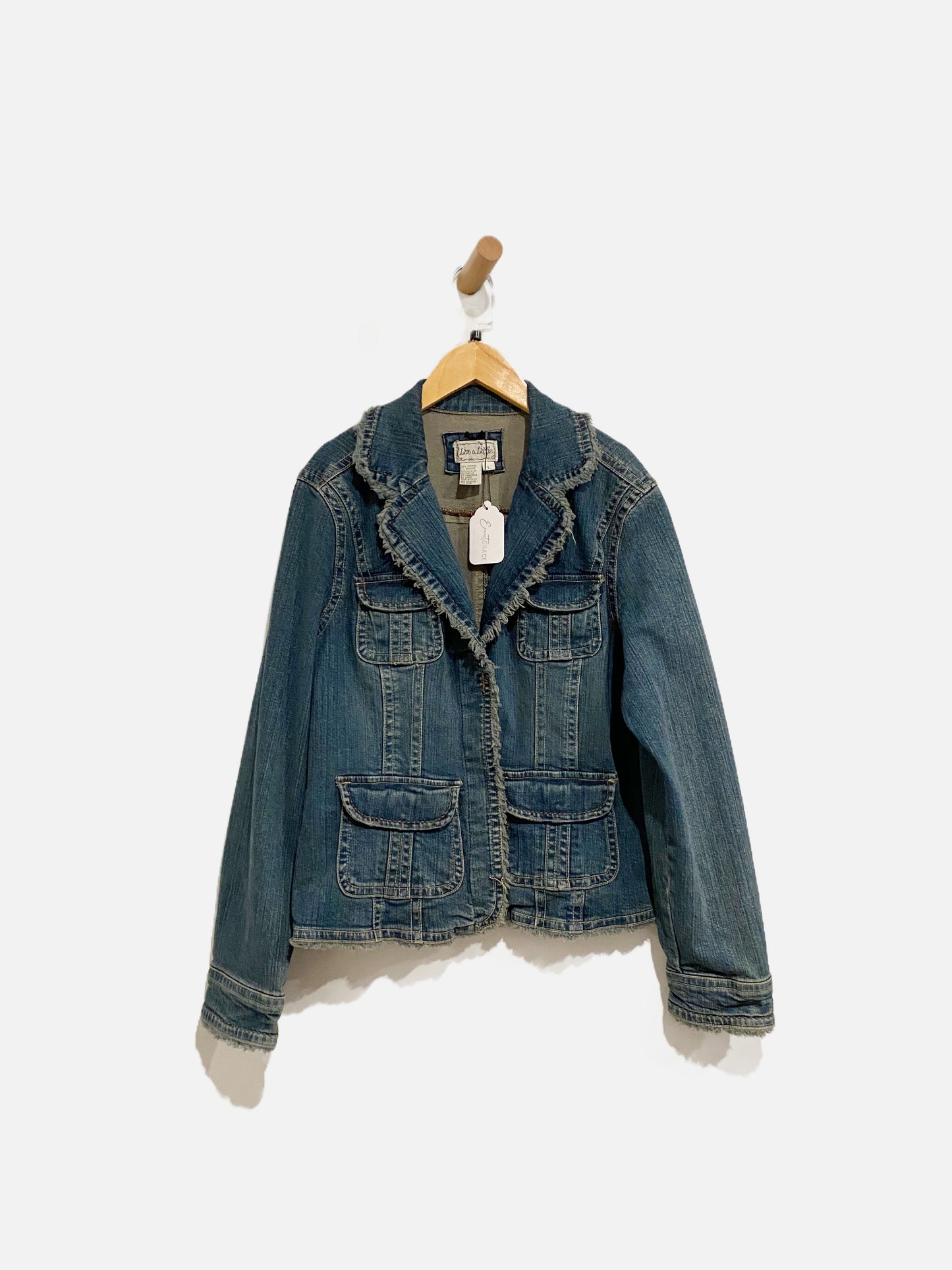 Live A Little Y2K Denim Jacket - Large