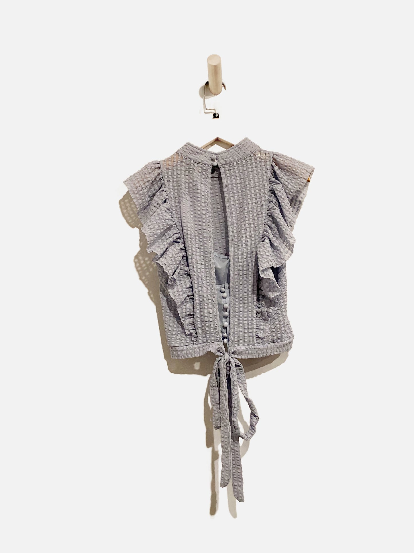 Anthropologie Maeve Blue Ruffle Tank - XS