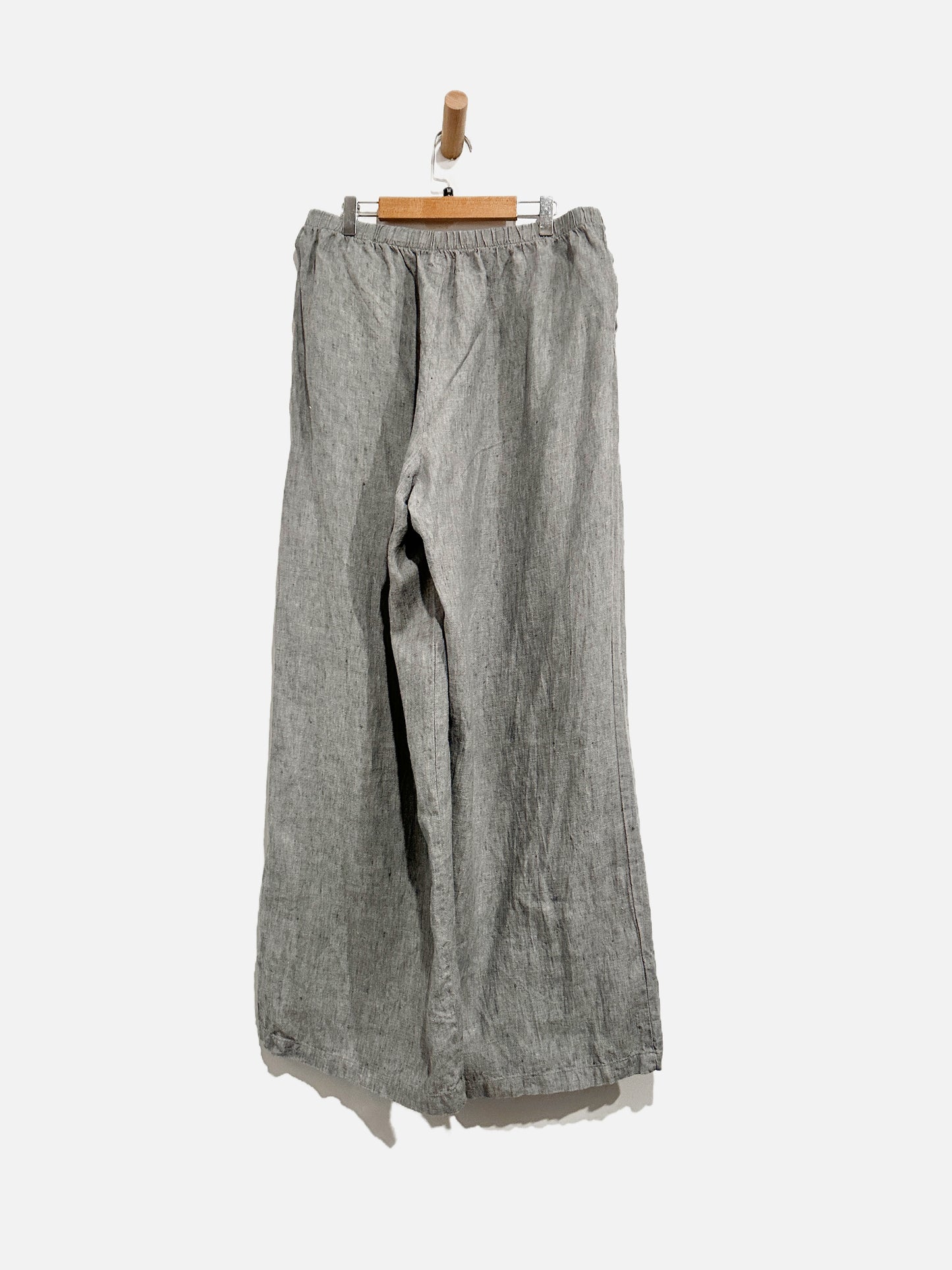 Flax Linen Wide Leg Pants - Medium