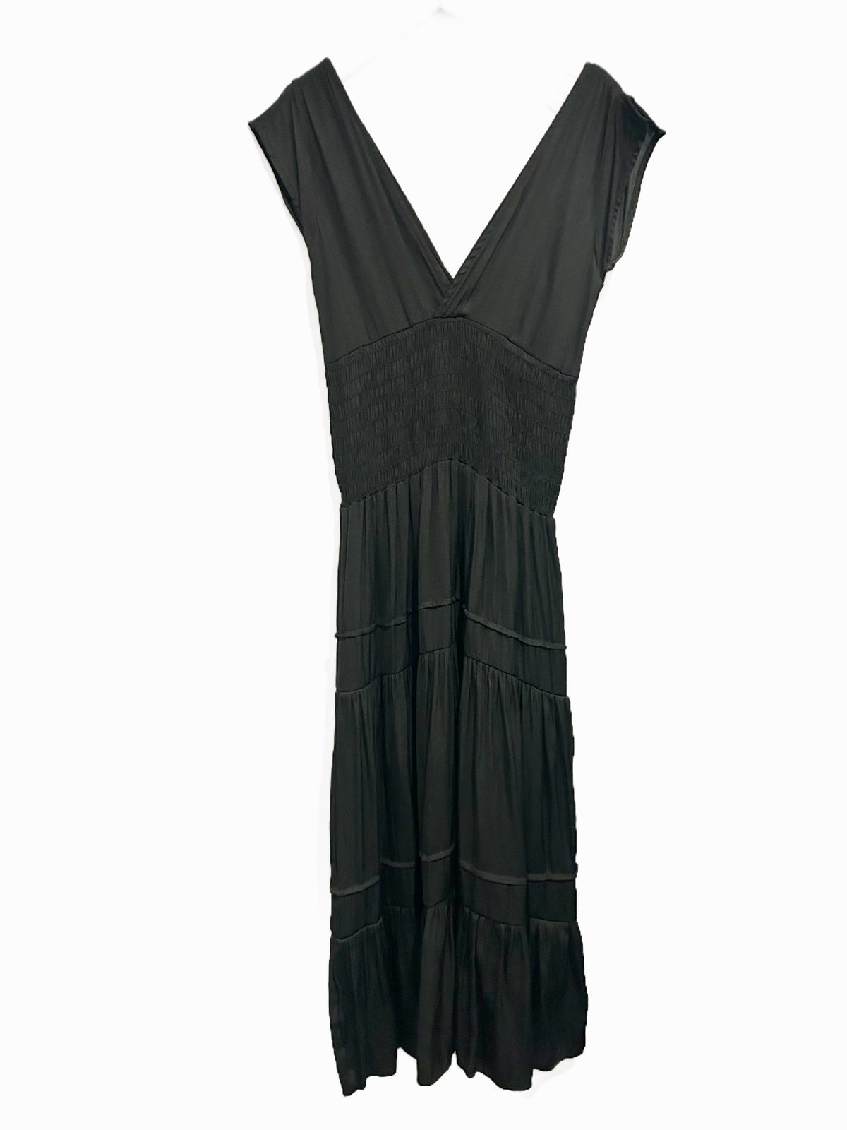 Felicite Smocked Gauze Dress in Black - Large