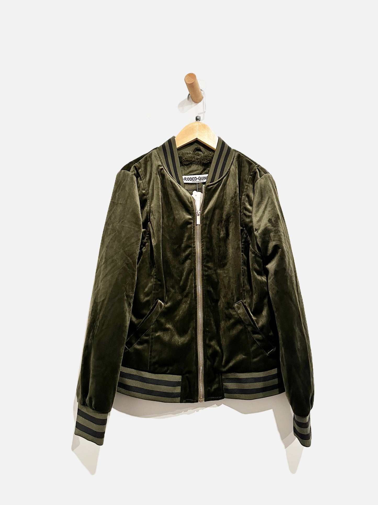 Rodeo Quincy Green Velvet Sequin Bomber - Medium