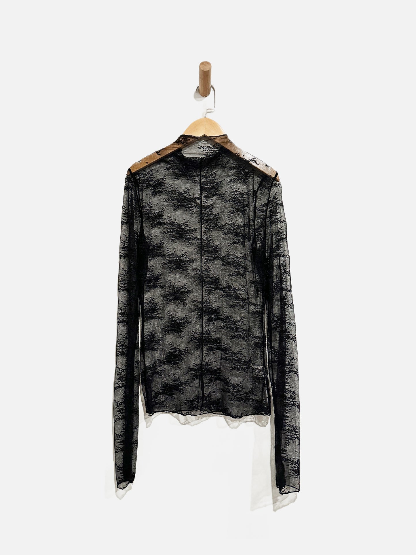 Black Lace Layering Long Sleeve Top