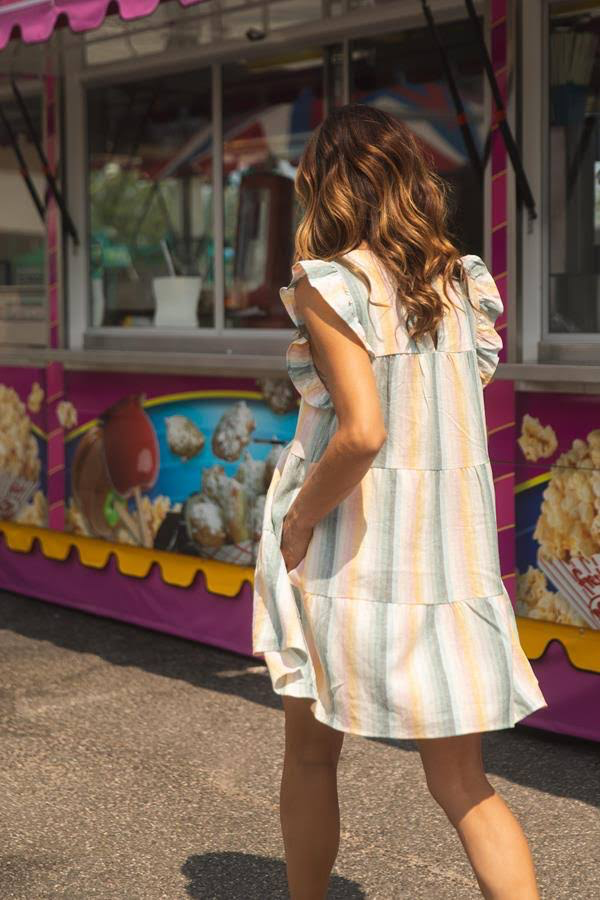 Show Me Your Mumu Daydream Colorful Stripe Mini Dress - XS