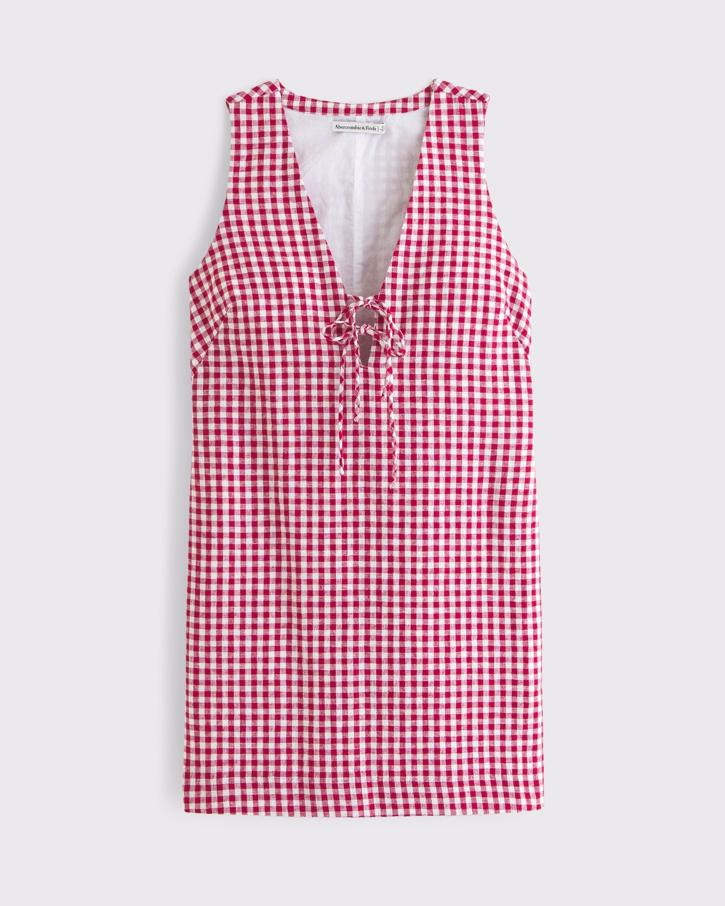 Abercrombie & Fitch Red Gingham Tie Dress - Large