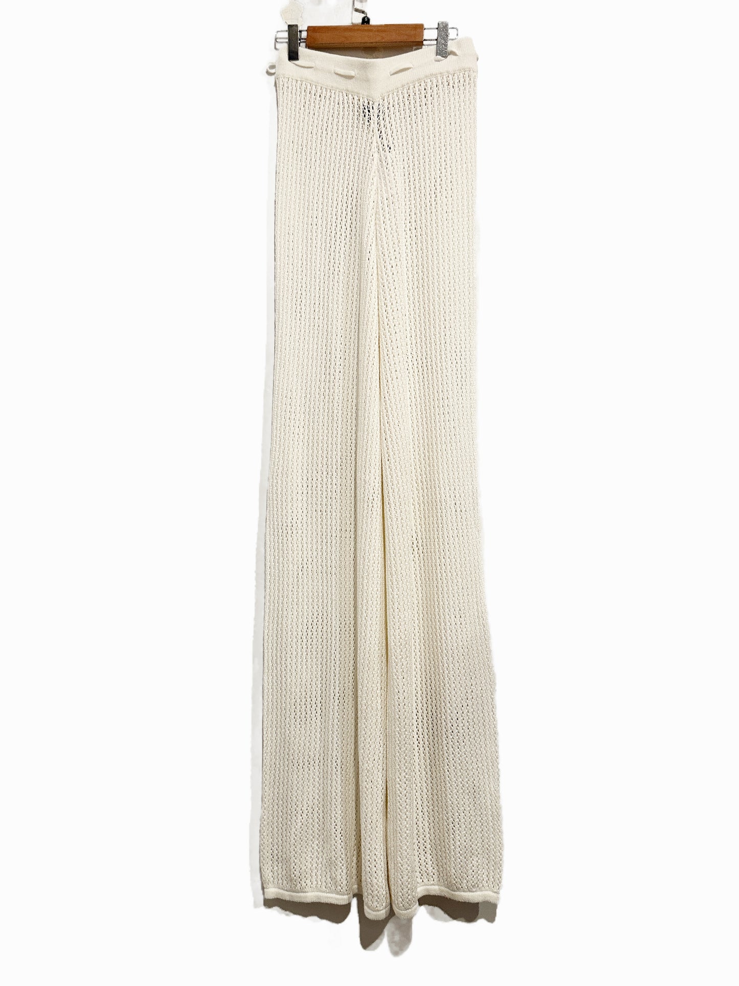 White Fox Wild One Off White Crochet Pants - Small