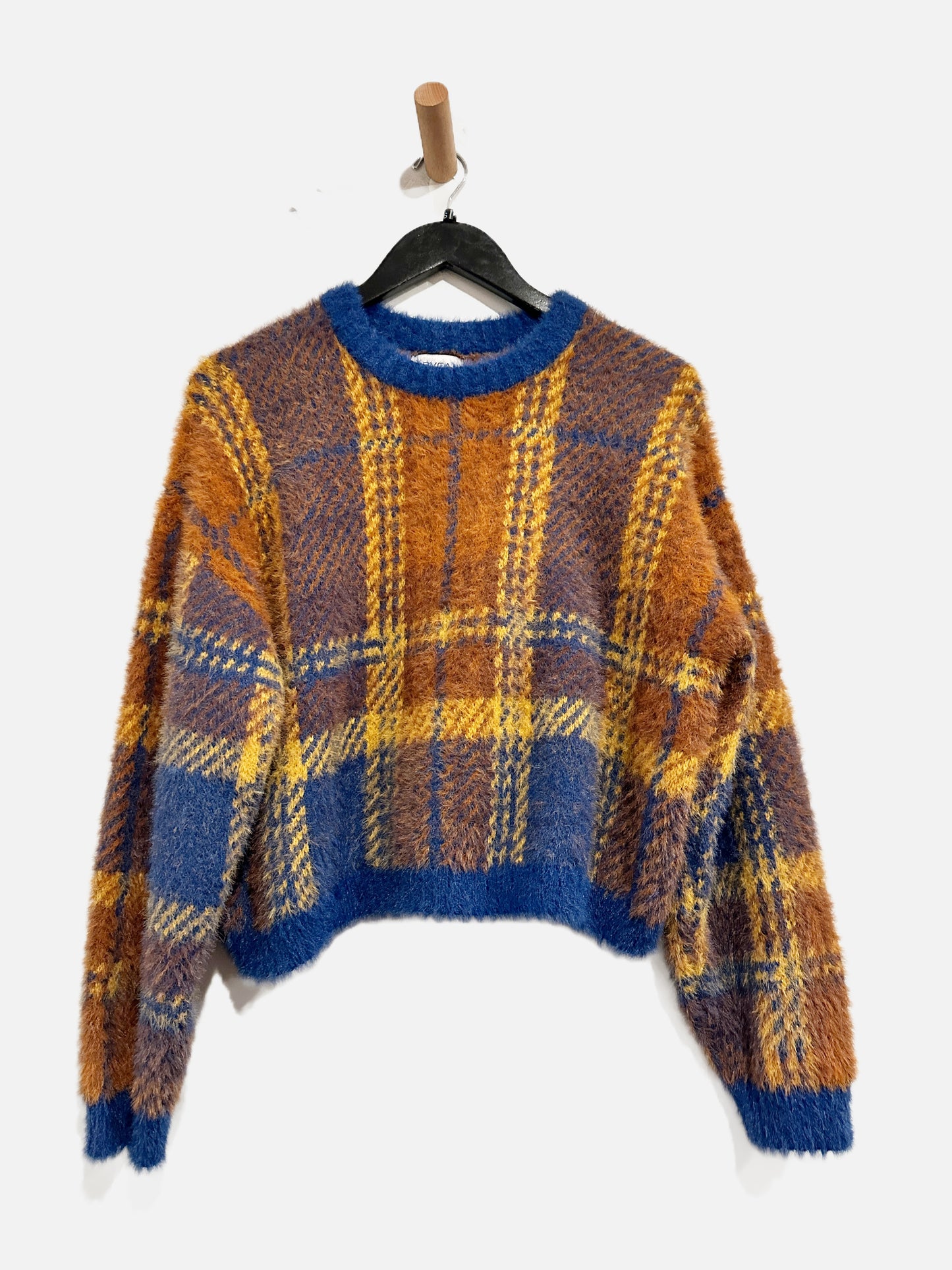 RVCA Brown/Blue Eyelash Sweater - Small