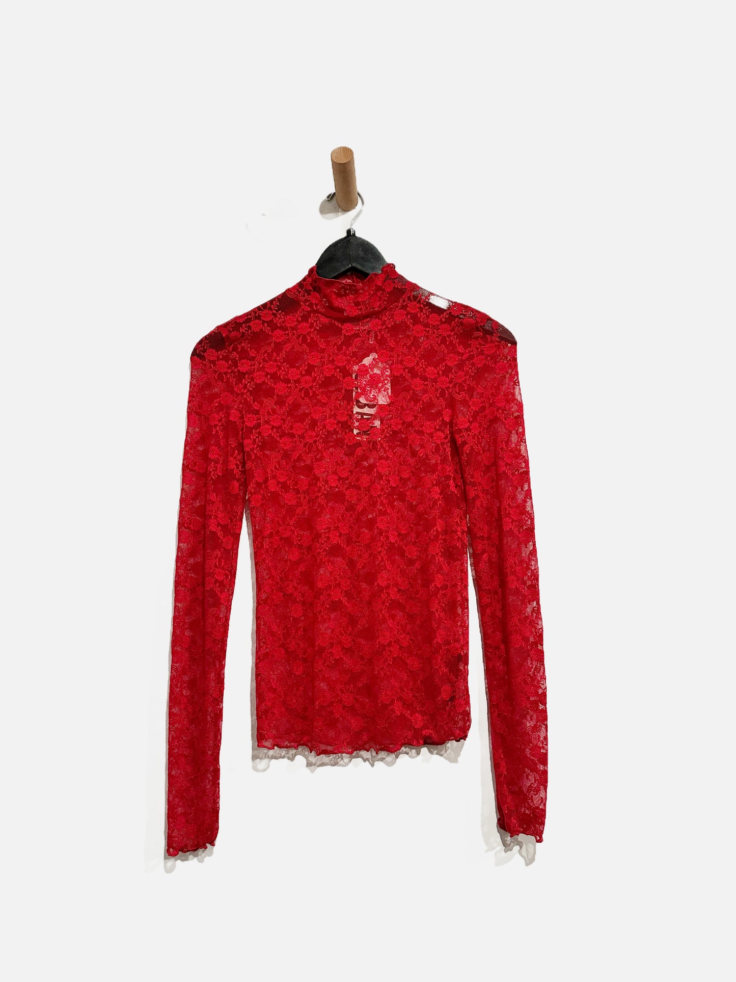 Urban Outfitters Red Lace LS Top - Small