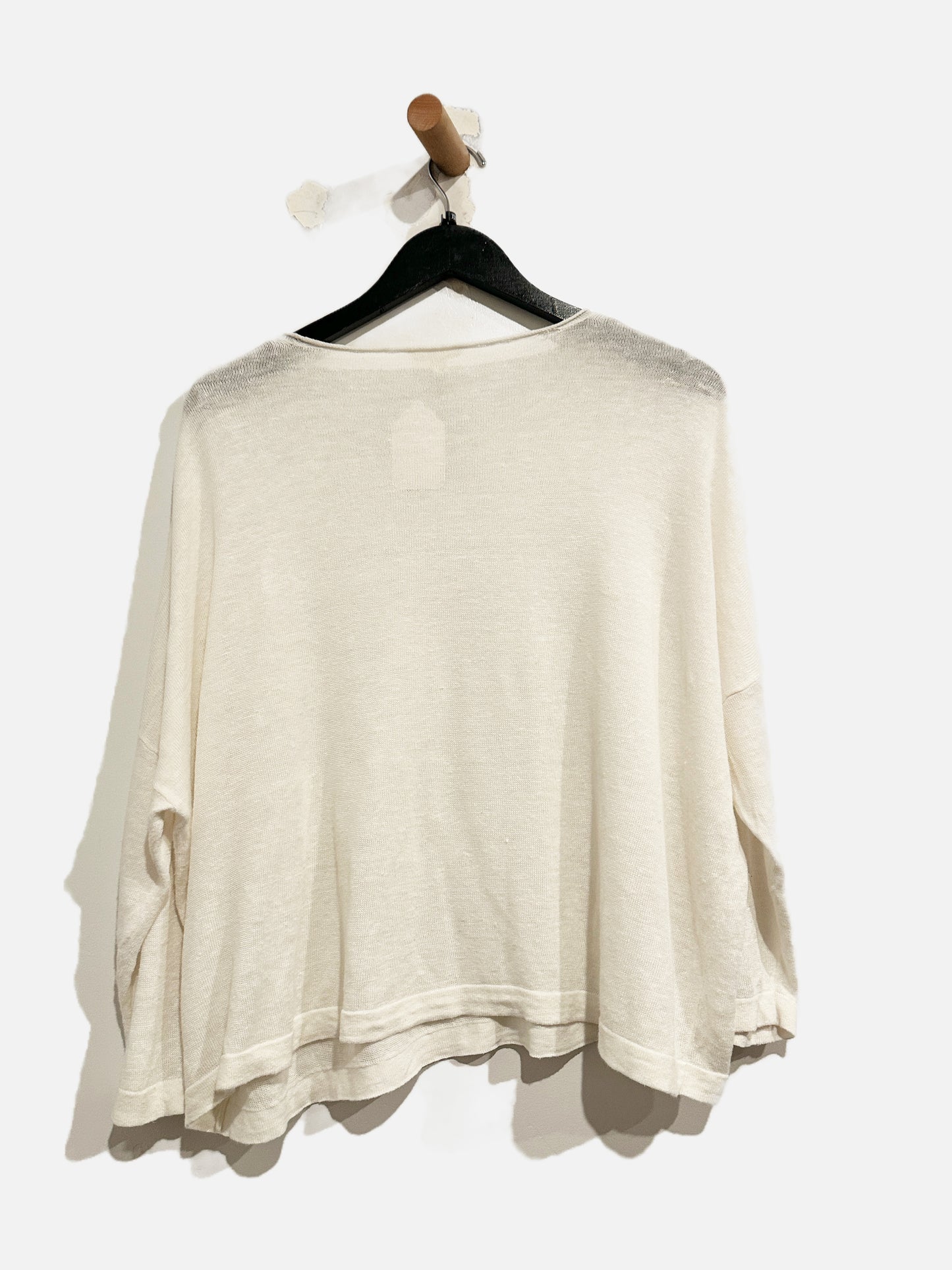 Eileen Fisher White Linen LS Top - XXS