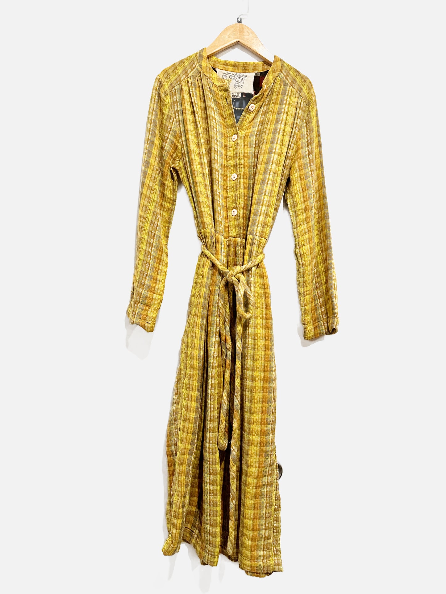 Ace & Jig Yellow Plaid Midi Dress - XS