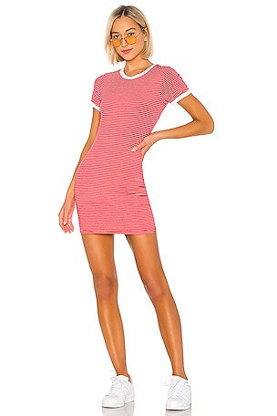 Superdown Red Stripe T Shirt Dress - Small