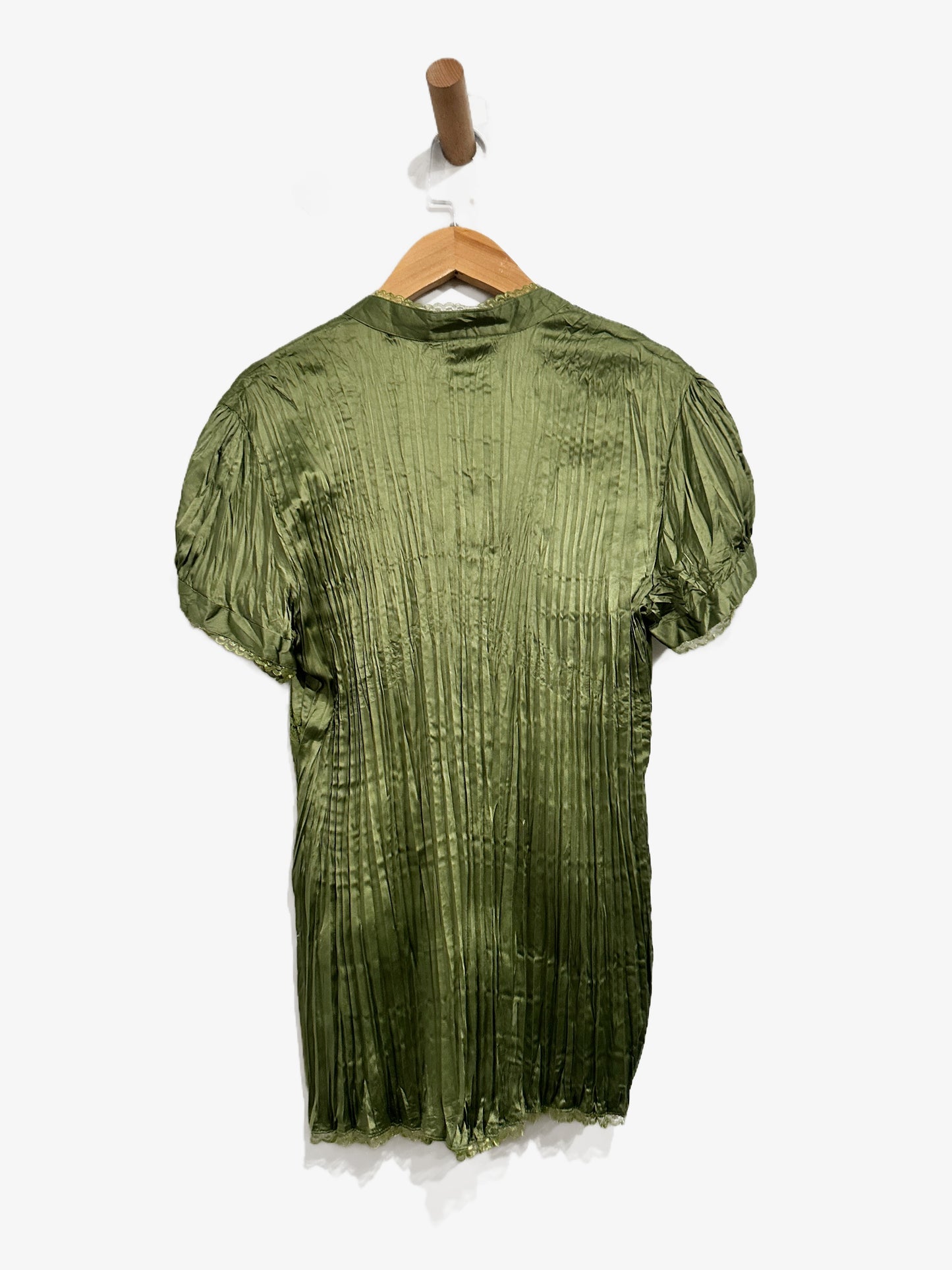 Sunny Leigh Y2K Green Lace Blouse - Small