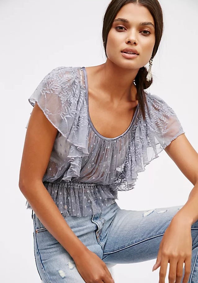 Free People Sweet Surprise Lace Top - Small
