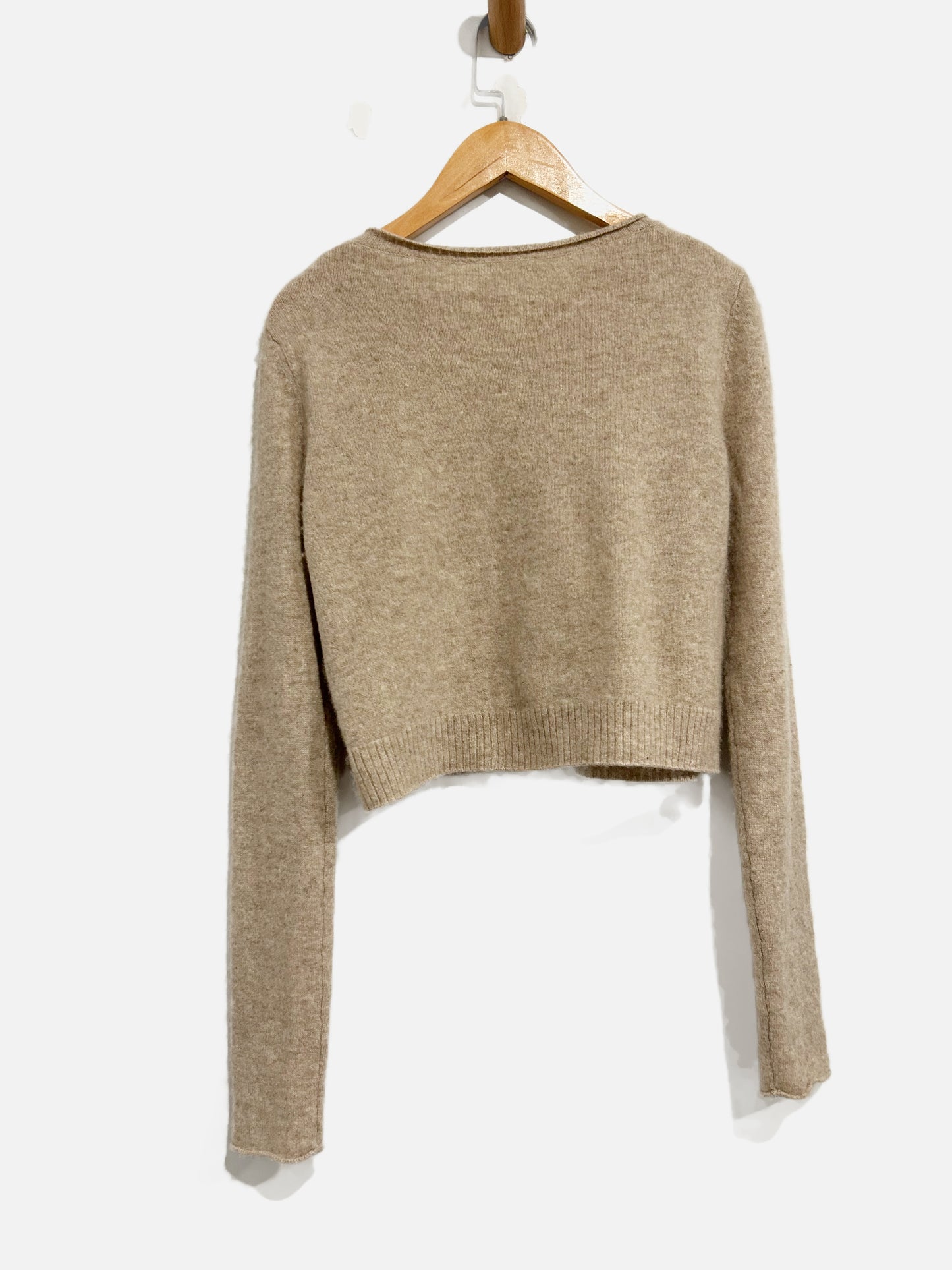 Reformation Brown Cashmere Blend LS Crop Sweater - Medium