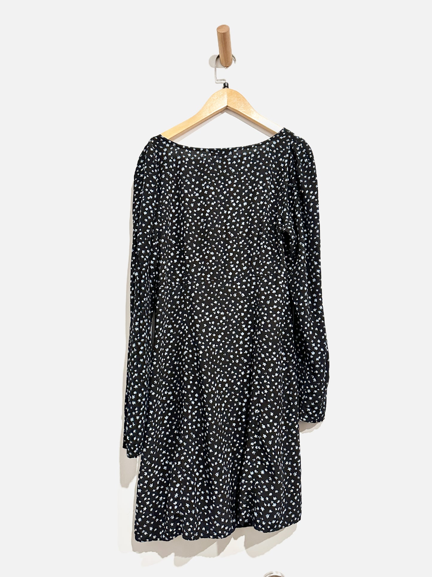 Madewell Black Floral LS Mini Dress - 6