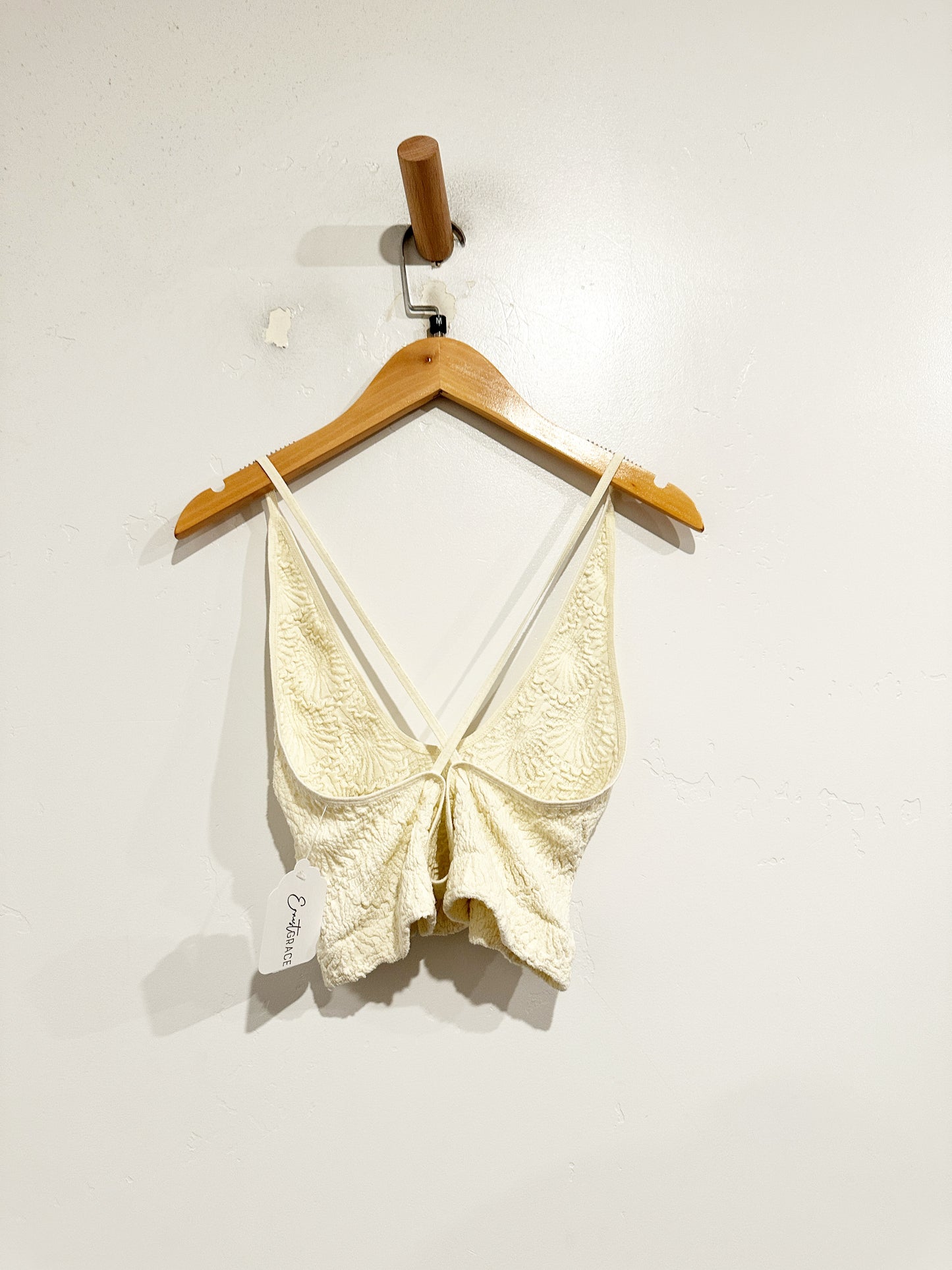 Free People What’s the Scoop Cream Flower Bralette - M/L