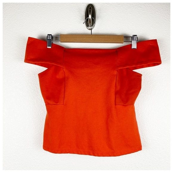 Anthropologie Deletta Orange OTS Top Size Small